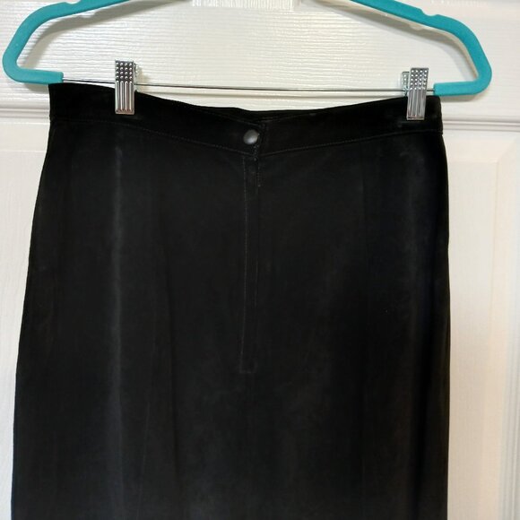 Danier Black Suede Leather Maxi Pencil Skirt - size 12 - Picture 3 of 10